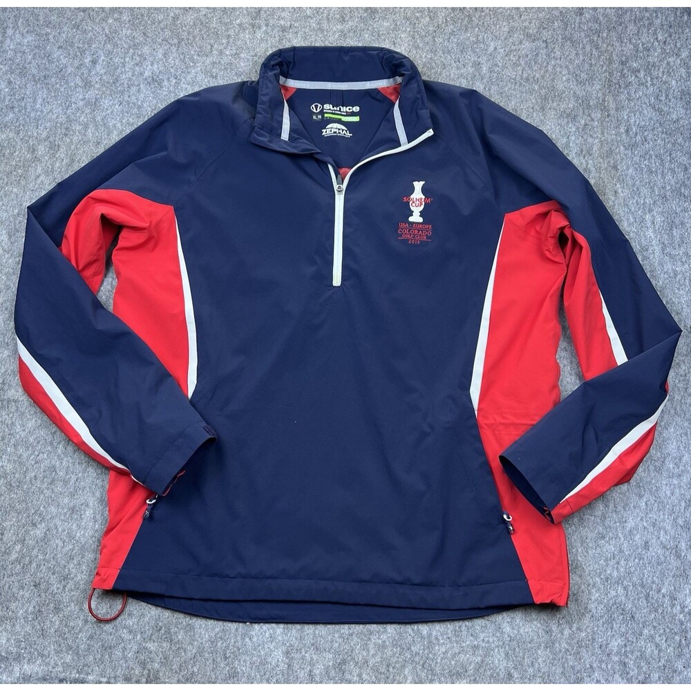 Sunice Golf Men's 1/4 Zip Pullover Zephal Waterproof Breathable Solhem Cup Sz XL